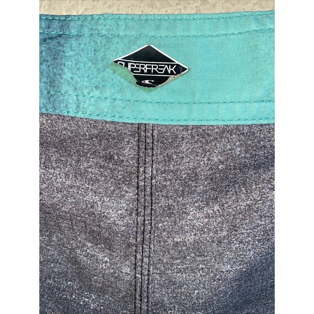 O Neill Board Swim Shorts Men 40 Super freak Surf Beach Stretch Zip Pocket Gray - Picture 7 of 10
